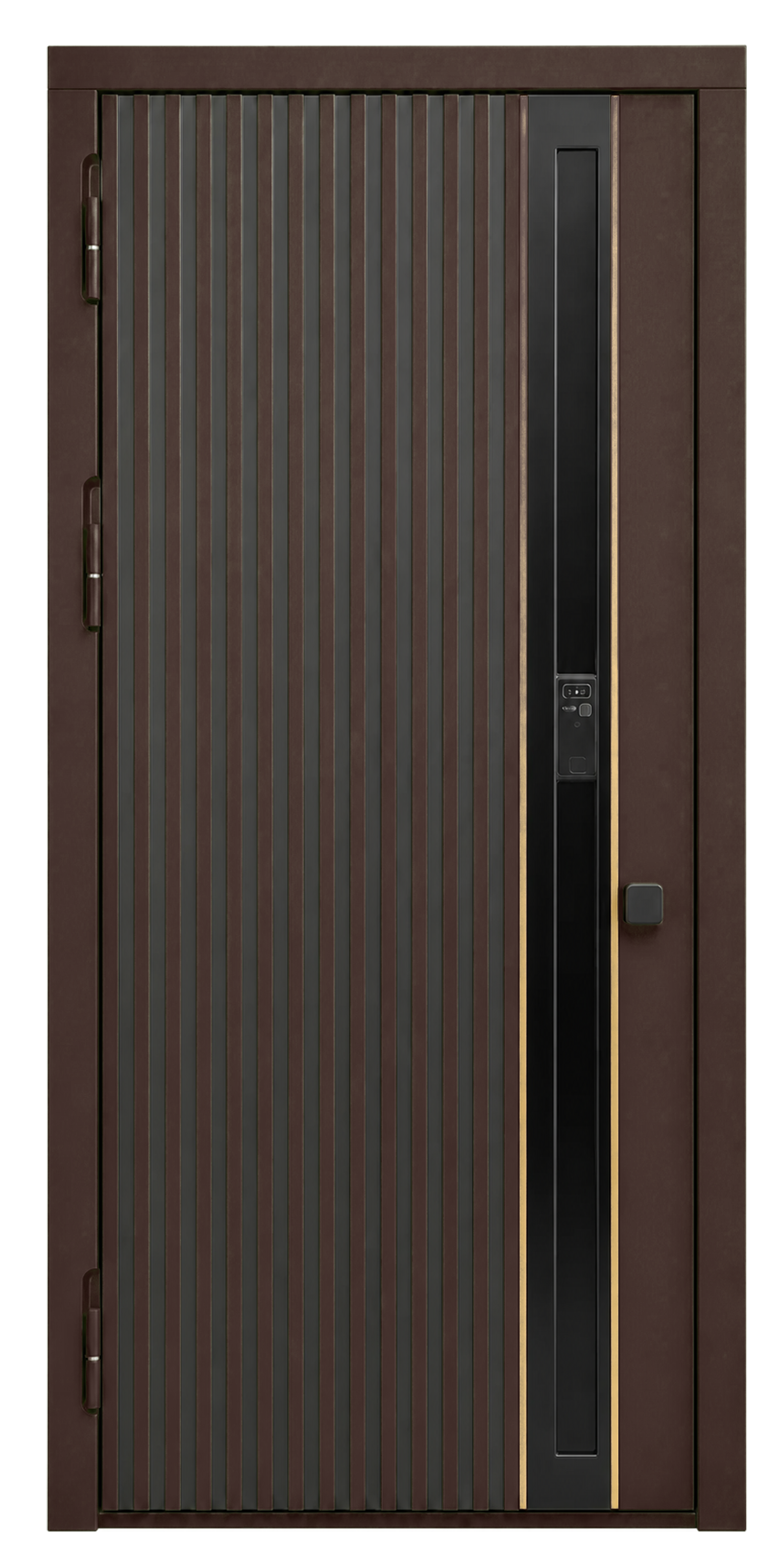 Стальная дверь «Хвоя» с умным замком HOGO D01R коричневая